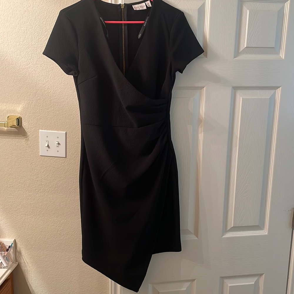 Black Asymmetrical Mini Dress